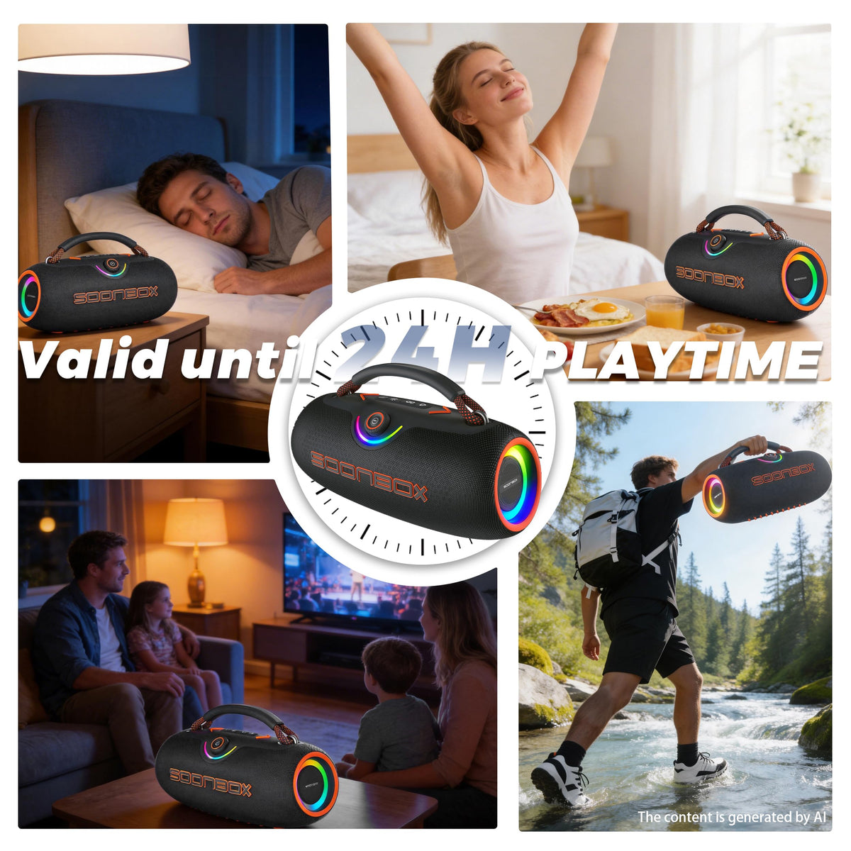 Black Portable Bluetooth Speakers U744697