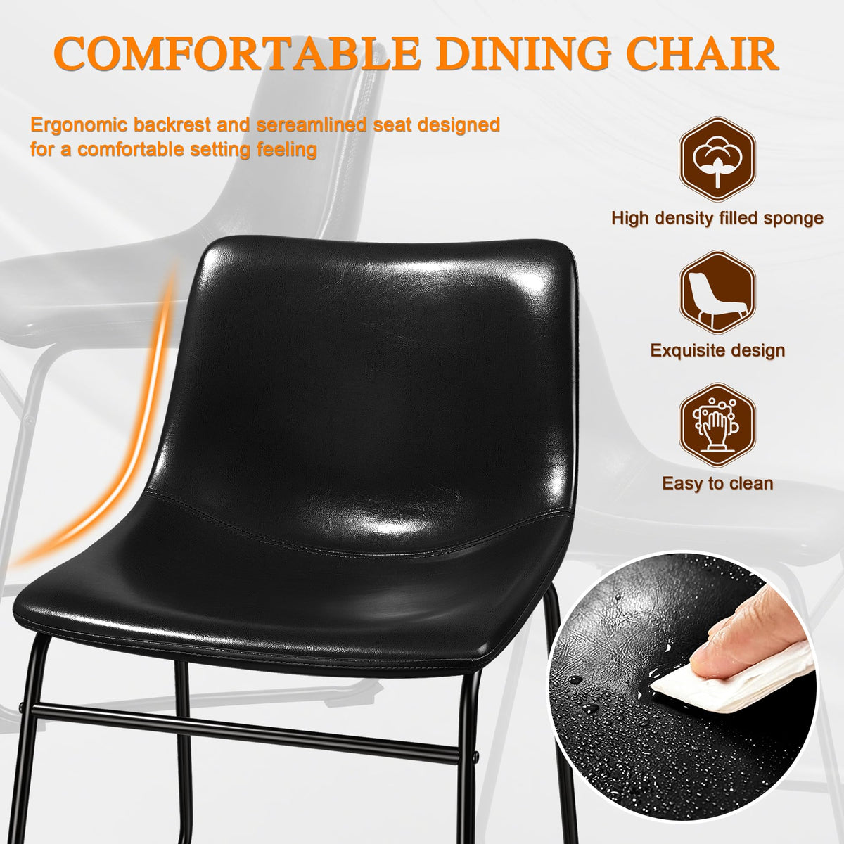 Faux Leather Bar Stools Set of 2 P578
