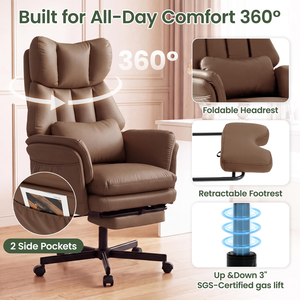 3D Kneading Massage Office Chair with Footrest L299712