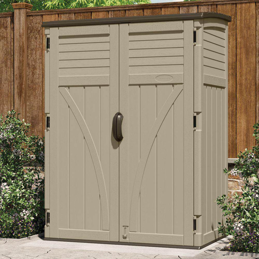 Water Resistant Resin Vertical Outdoor Storage Shed 54 cu. ft. J543182
