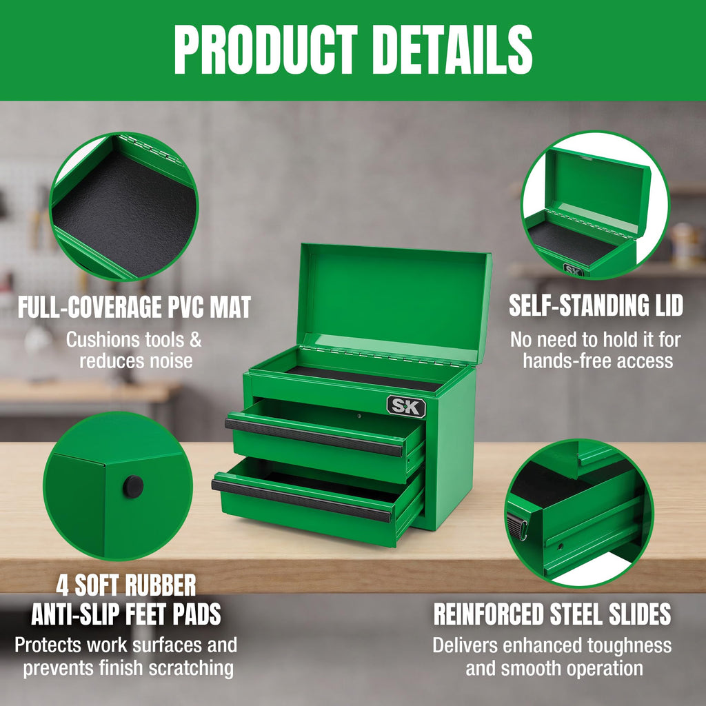 Mini Metal Tool Box with 2 Drawers Z519