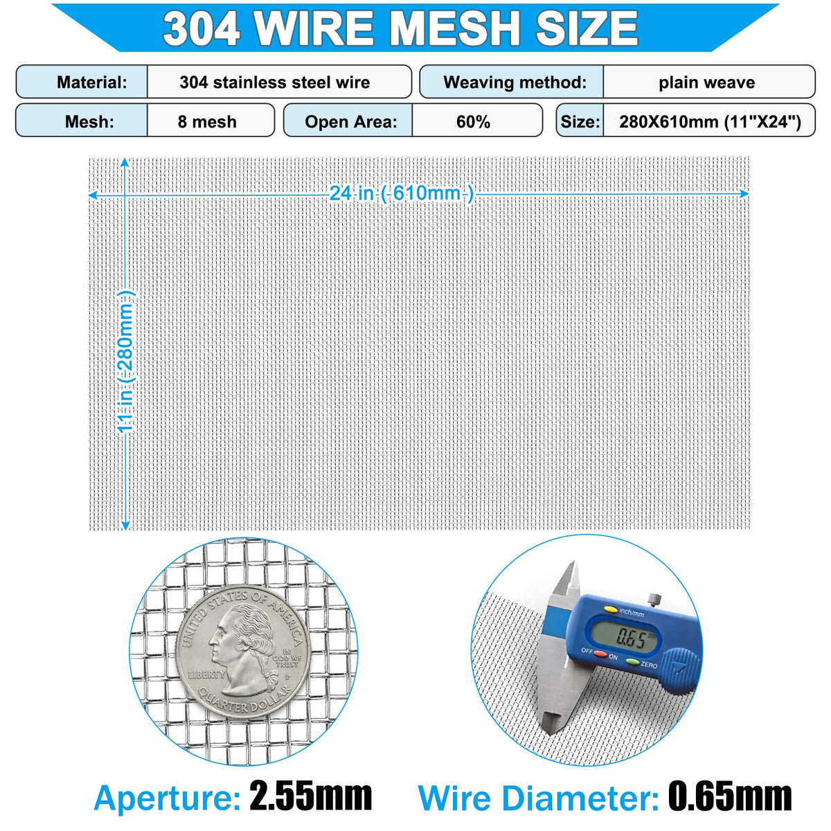 Stainless Steel 8 Mesh Wire Mesh X6443
