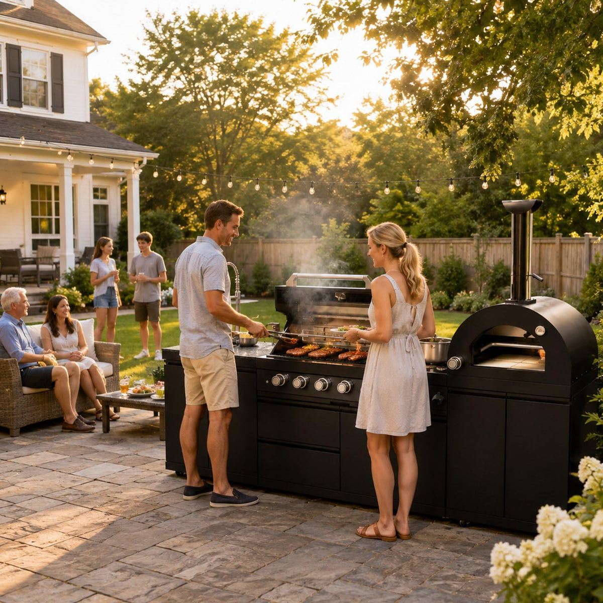 106" Propane BBQ Grill with Pizza Oven A670412