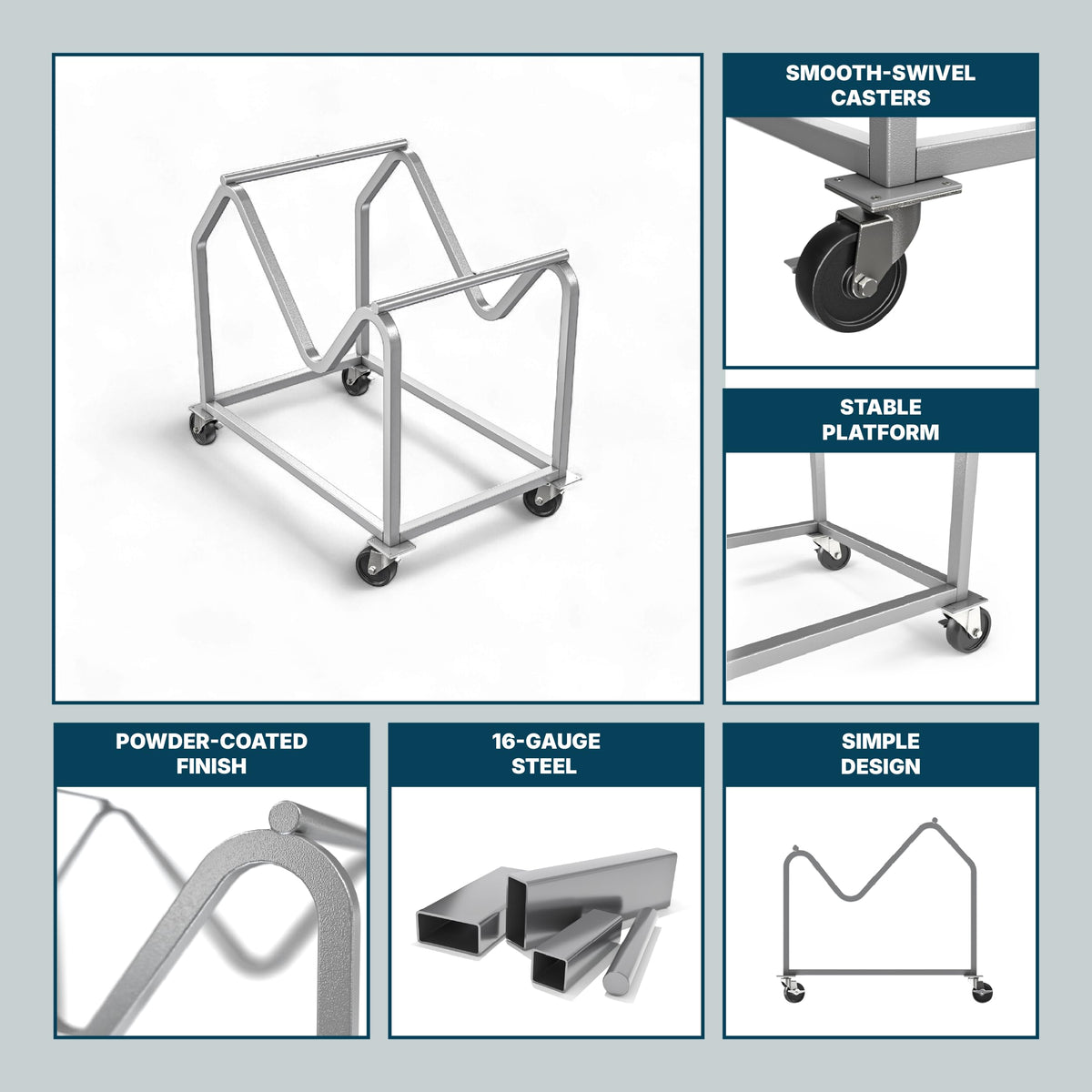 Heavy Duty Steel Stack Chair Dolly with Swivel Casters Y421