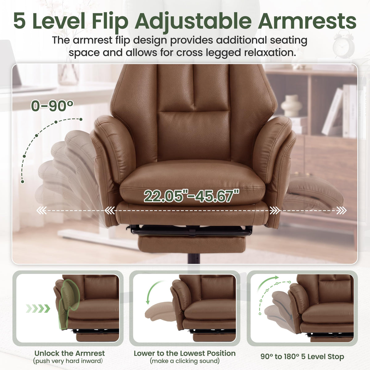 3D Kneading Massage Office Chair with Footrest L299712