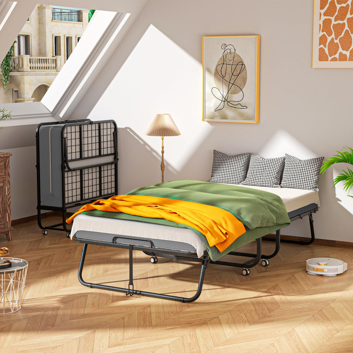 75” x 38” Folding Bed with 5" Memory Foam Mattress M89661