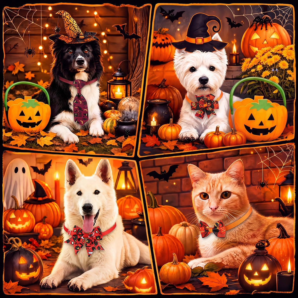 Fall Dog Bow Ties Collars 360 Pcs E7195