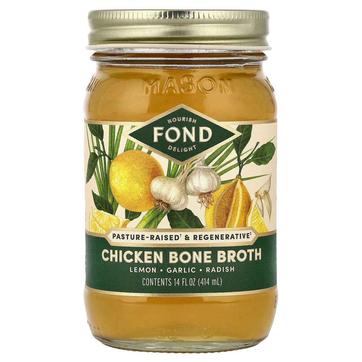 Chicken Bone Broth Lemon & Garlic 14 fl oz E8572