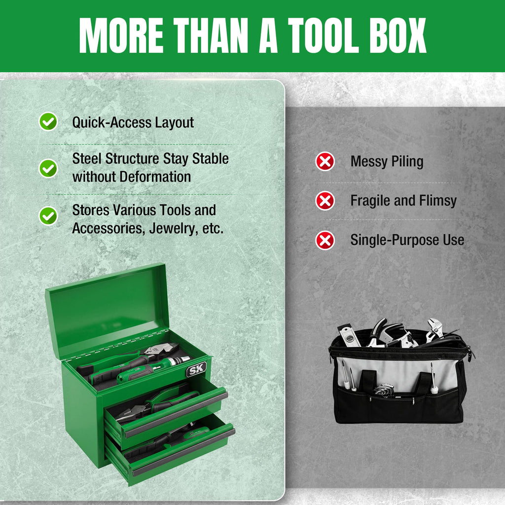 Mini Metal Tool Box with 2 Drawers Z519