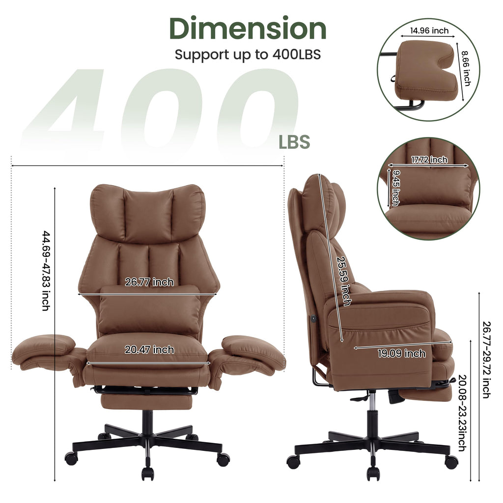 3D Kneading Massage Office Chair with Footrest L299712