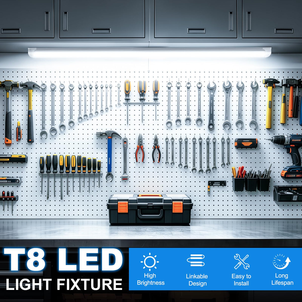 2FT 22W 3300LM 6000K Cool White Linkable LED Shop Lights S166724