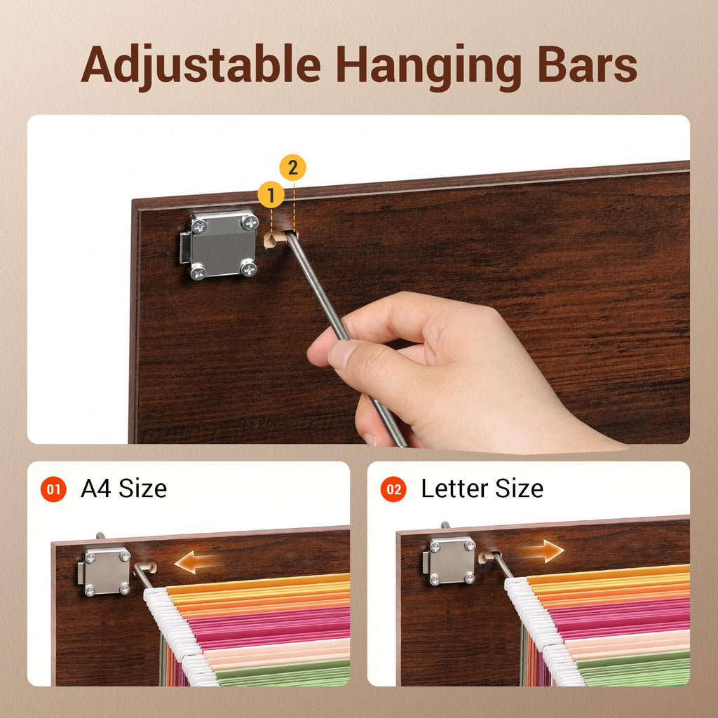3 Drawer Wood File Cabinet with Lock F9516
