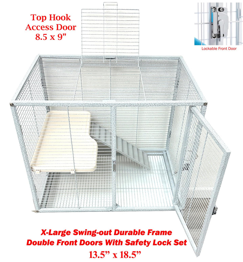 X-Large 4-Tiers Two Full Story Double Unit Critter Home On Wheels P897