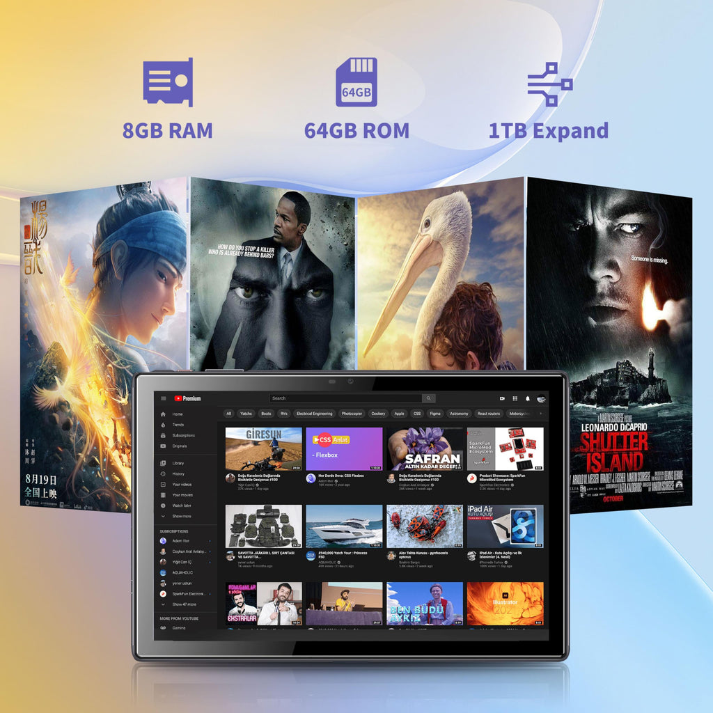 10.1 inch Android 15 Tablet 8GB RAM 64GB ROM S1664