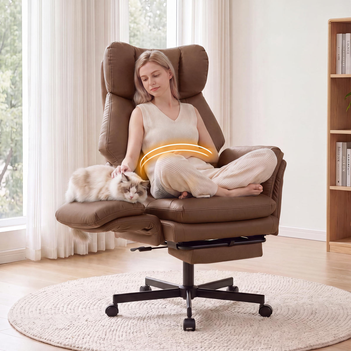 3D Kneading Massage Office Chair with Footrest L299712