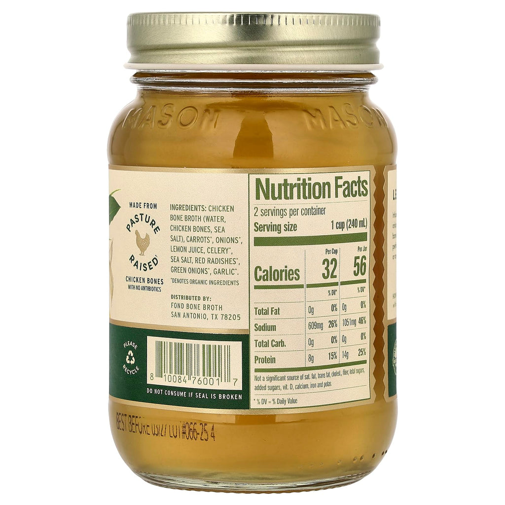Chicken Bone Broth Lemon & Garlic 14 fl oz E8572