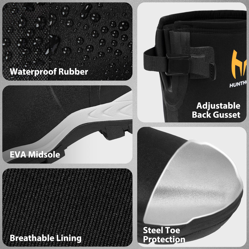 Steel Toe Waterproof Rubber Work Boots W914