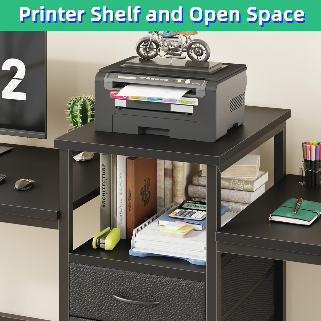 Two Person Desk with Charging Station T7881