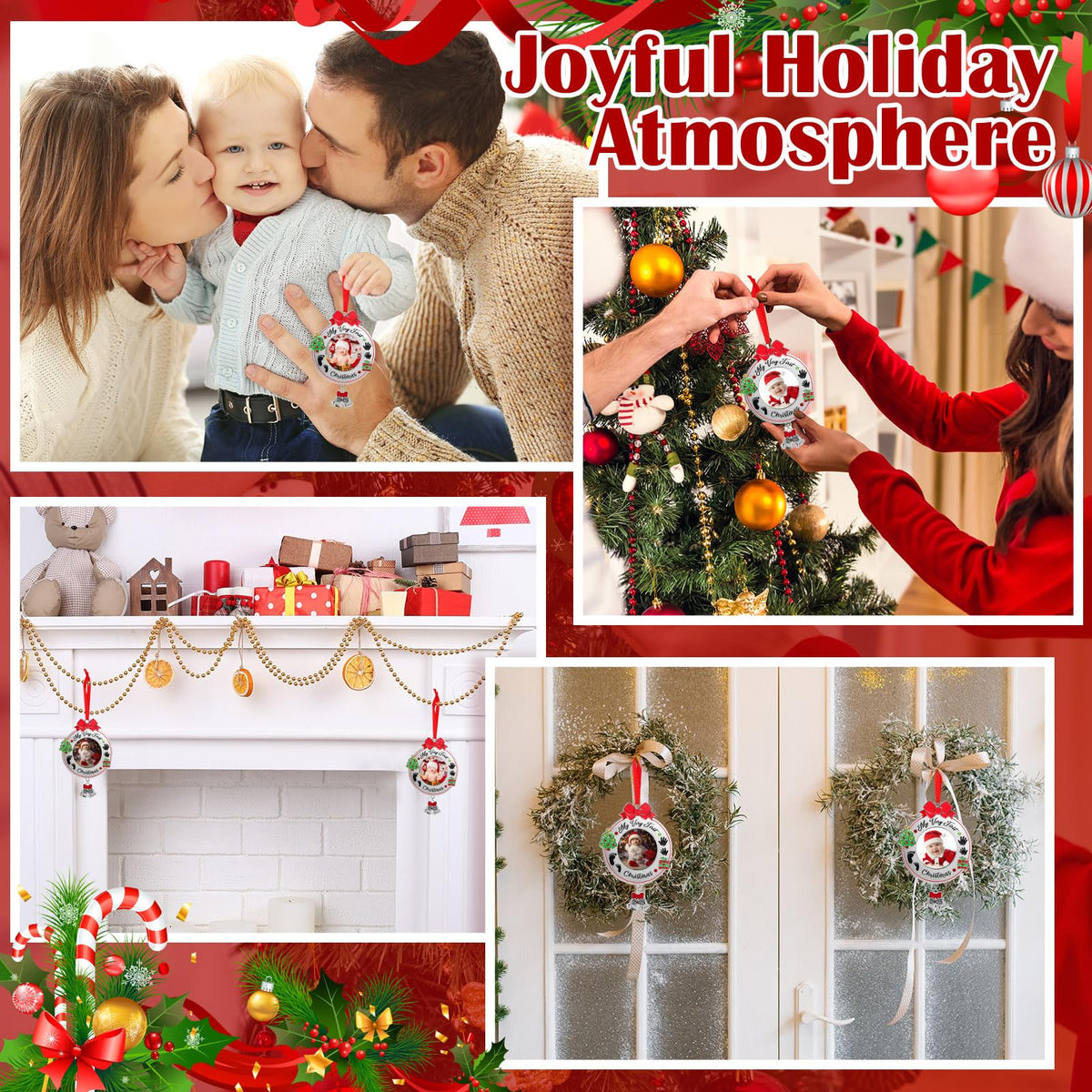 Baby's First Christmas Photo Ornament 2025 Picture Frame U34282
