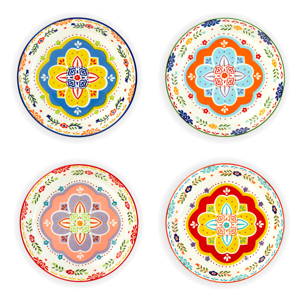 36 OZ Shallow Ceramic Dinner Bowls Set of 4 L580