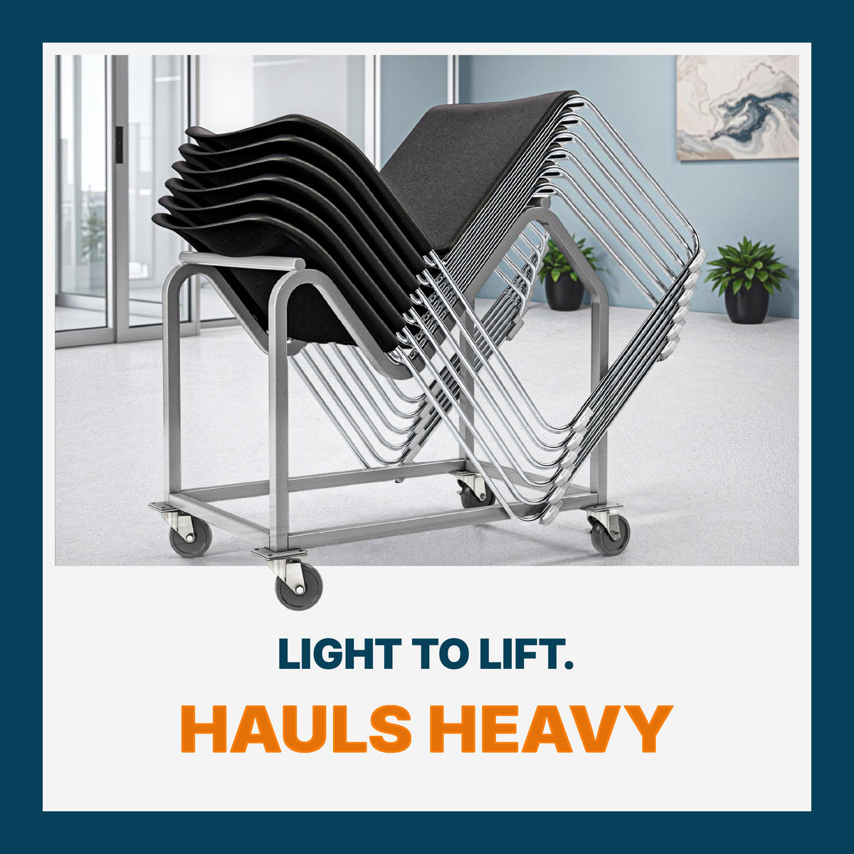 Heavy Duty Steel Stack Chair Dolly with Swivel Casters Y421