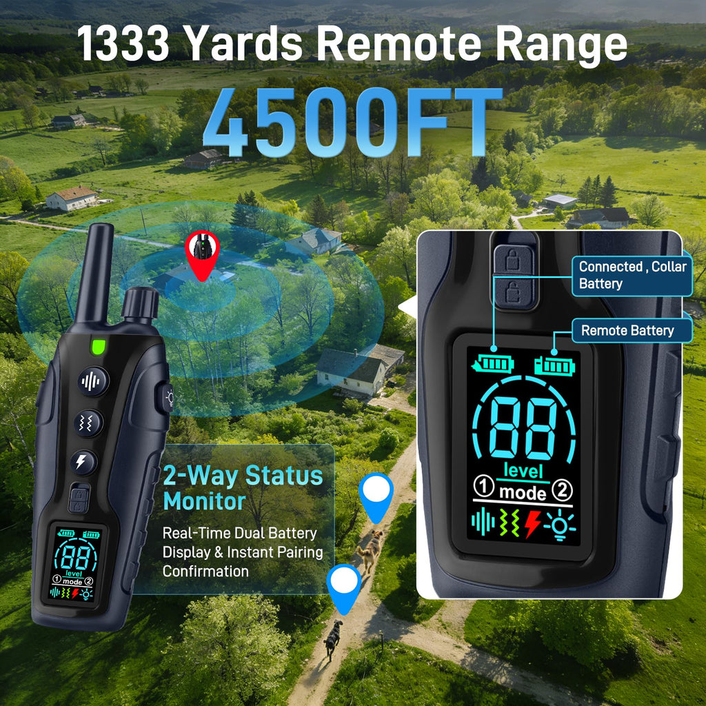 Waterproof Rechargeable Dog Training Collar with Remote W11528