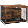 38.6" Wooden Dog Crate Furniture with Pull-Out Tray V111256