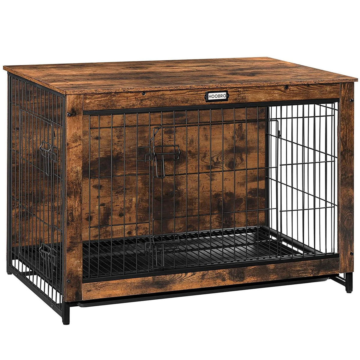 38.6" Wooden Dog Crate Furniture with Pull-Out Tray V111256