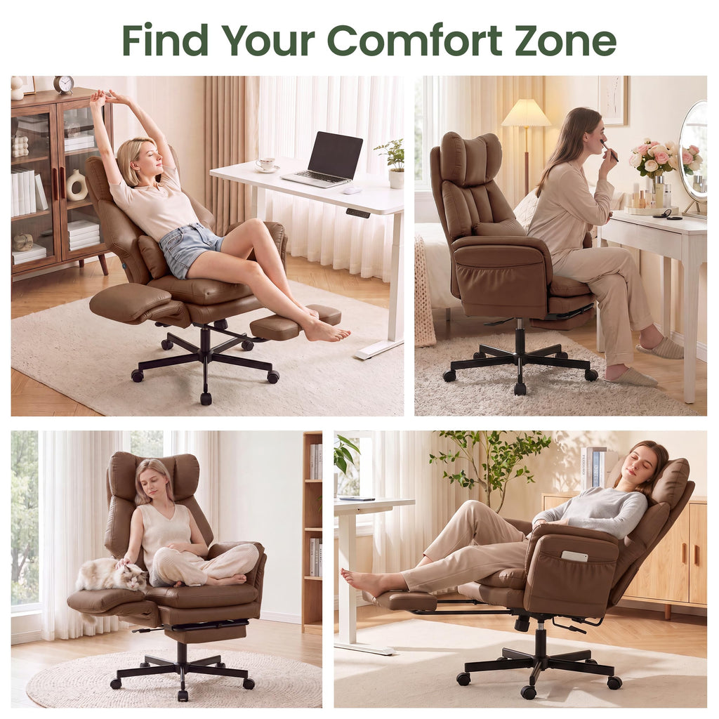 3D Kneading Massage Office Chair with Footrest L299712