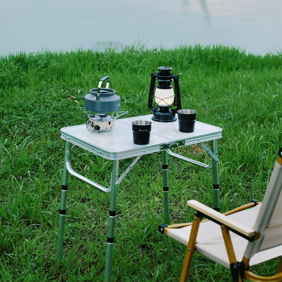 Folding Camping Table, Adjustable Height Portable Picnic Table, 24"x 16" S1114