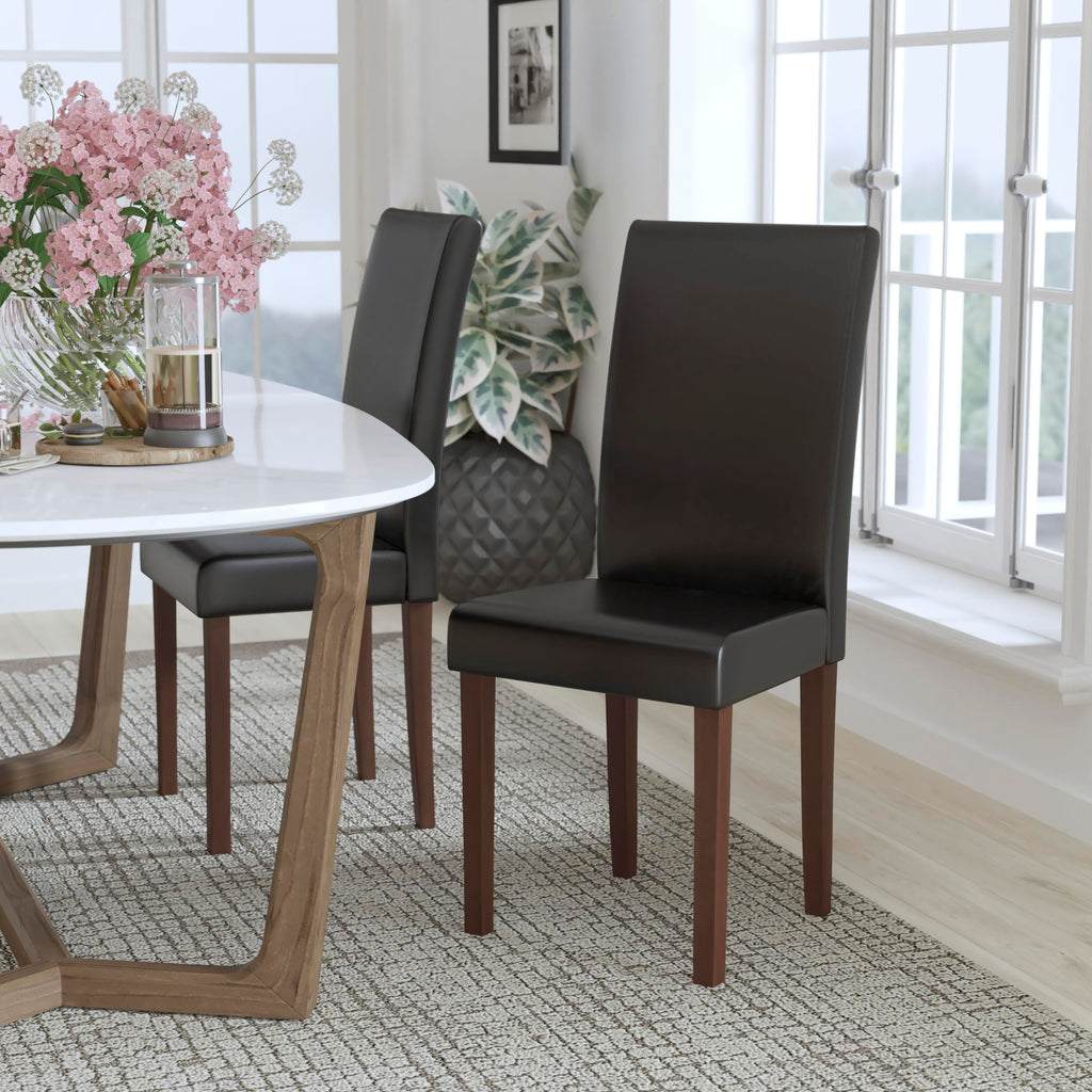 Black Faux Leather Parsons Chair M14192