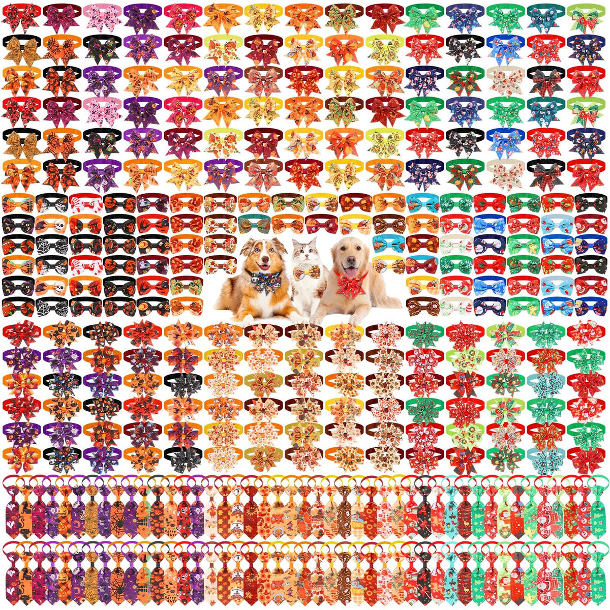 Fall Dog Bow Ties Collars 360 Pcs E7195