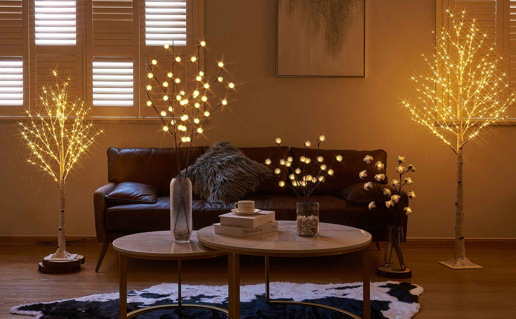 Lighted Birch Twig Tree with Fairy Lights 4FT 200 LED E980