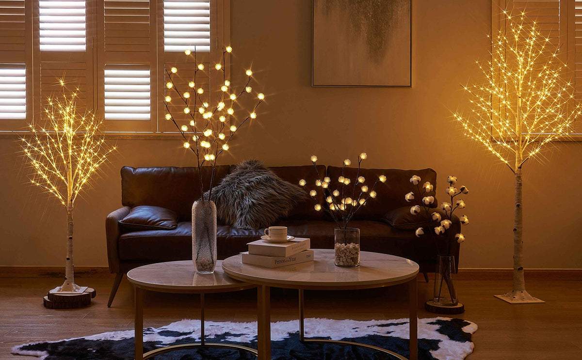Lighted Birch Twig Tree with Fairy Lights 4FT 200 LED E980