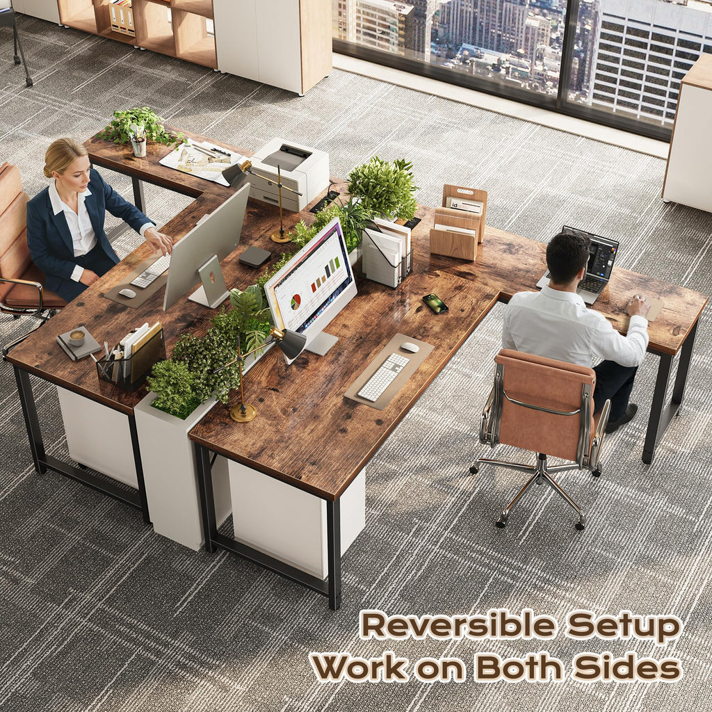 63 Inch L Shaped Desk with Power Outlets A177