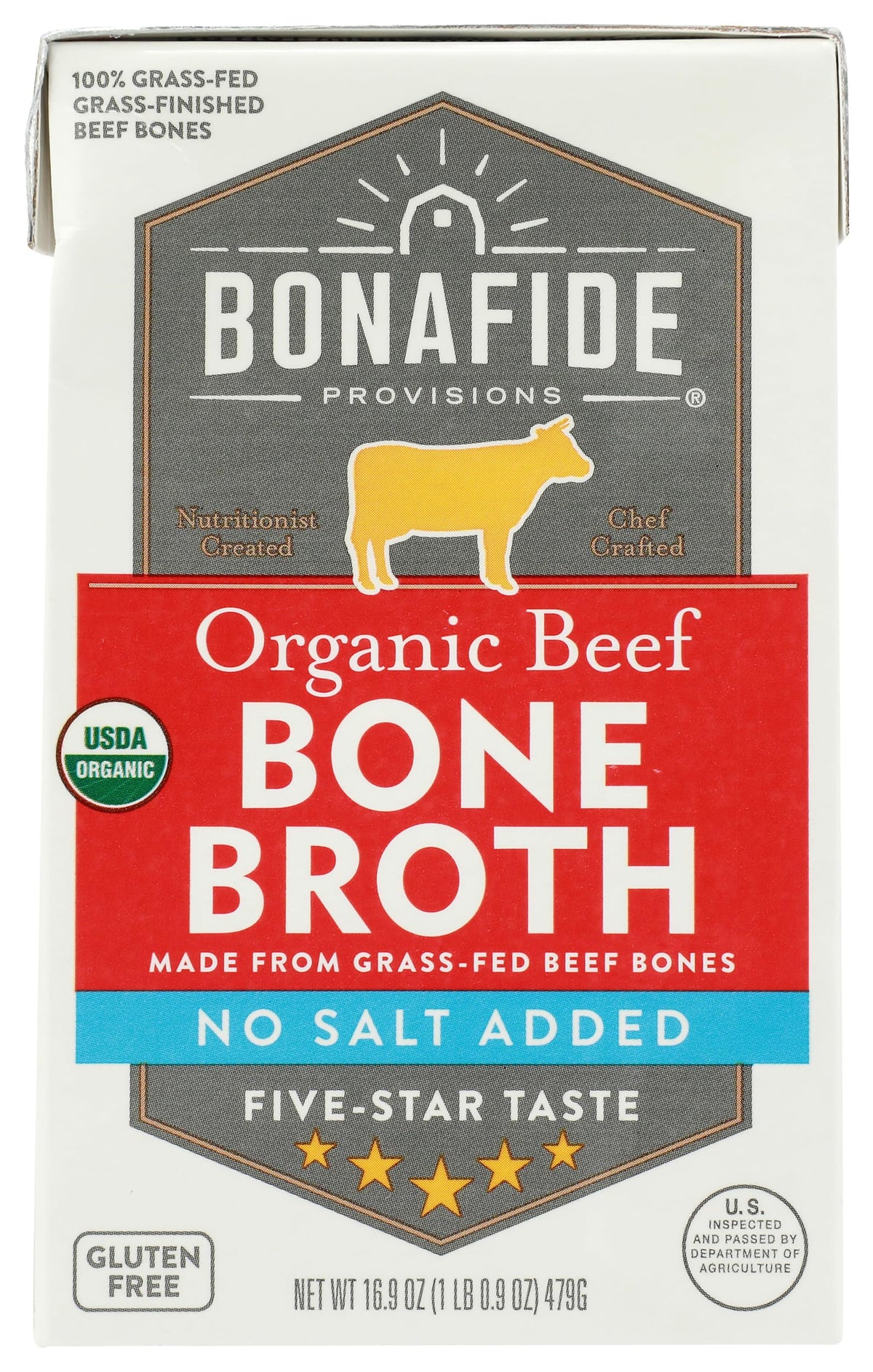 Bone Broth Beef No Salt Added Organic 16.9 Ounce S750351