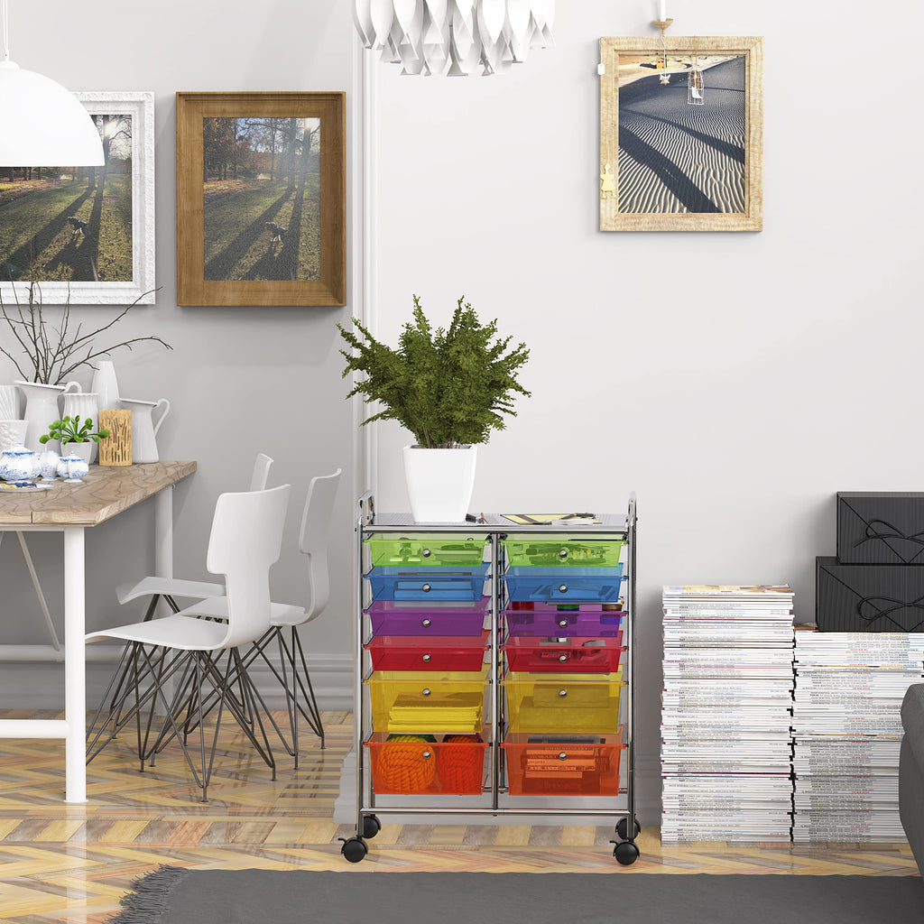 12 Drawers Rolling Utility Cart Organizer D6717
