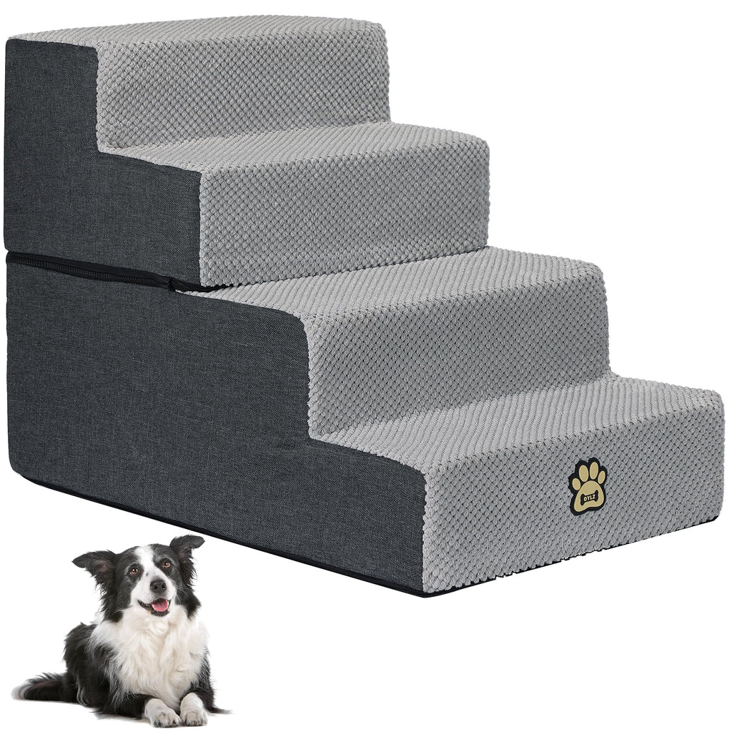 4-Step Foam Dog Stairs, 18-Inch, Gray D90851