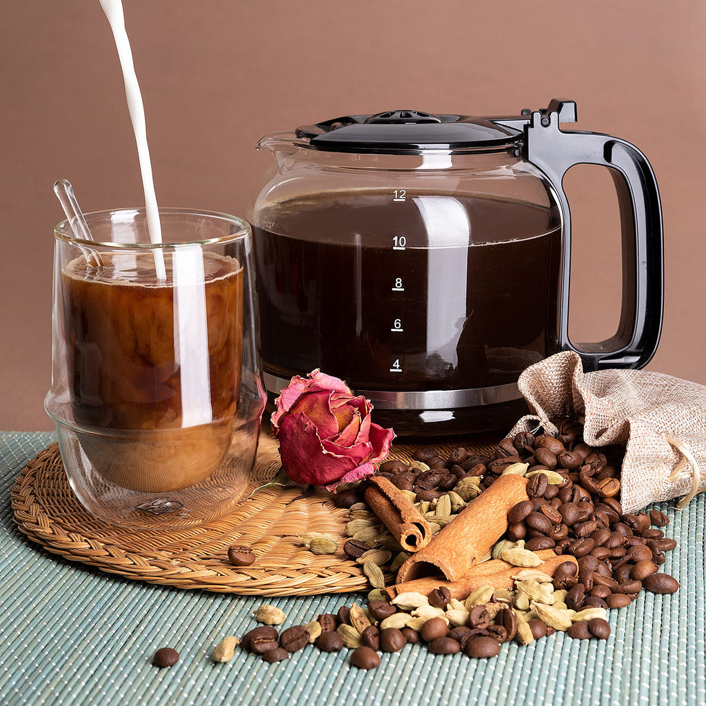 12 Cup Drip Coffee Maker with Reusable Filter, Black O8153