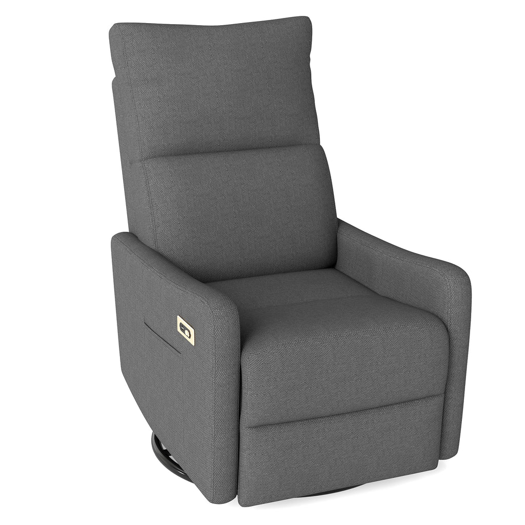 Dark Gray Velvet Swivel Rocker Chair P501626