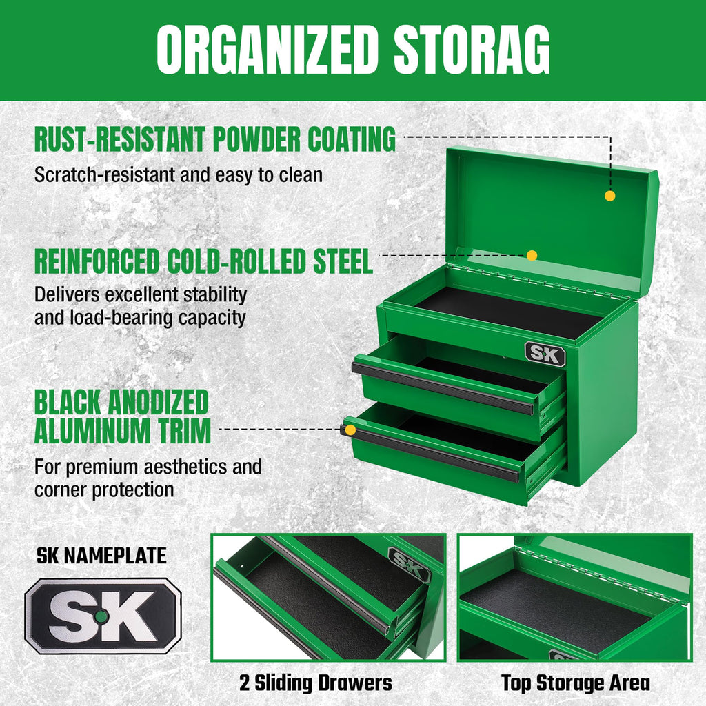 Mini Metal Tool Box with 2 Drawers Z519