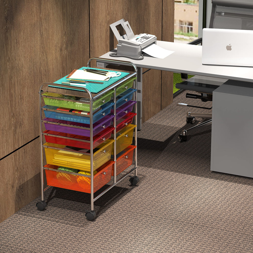 12 Drawers Rolling Utility Cart Organizer D6717