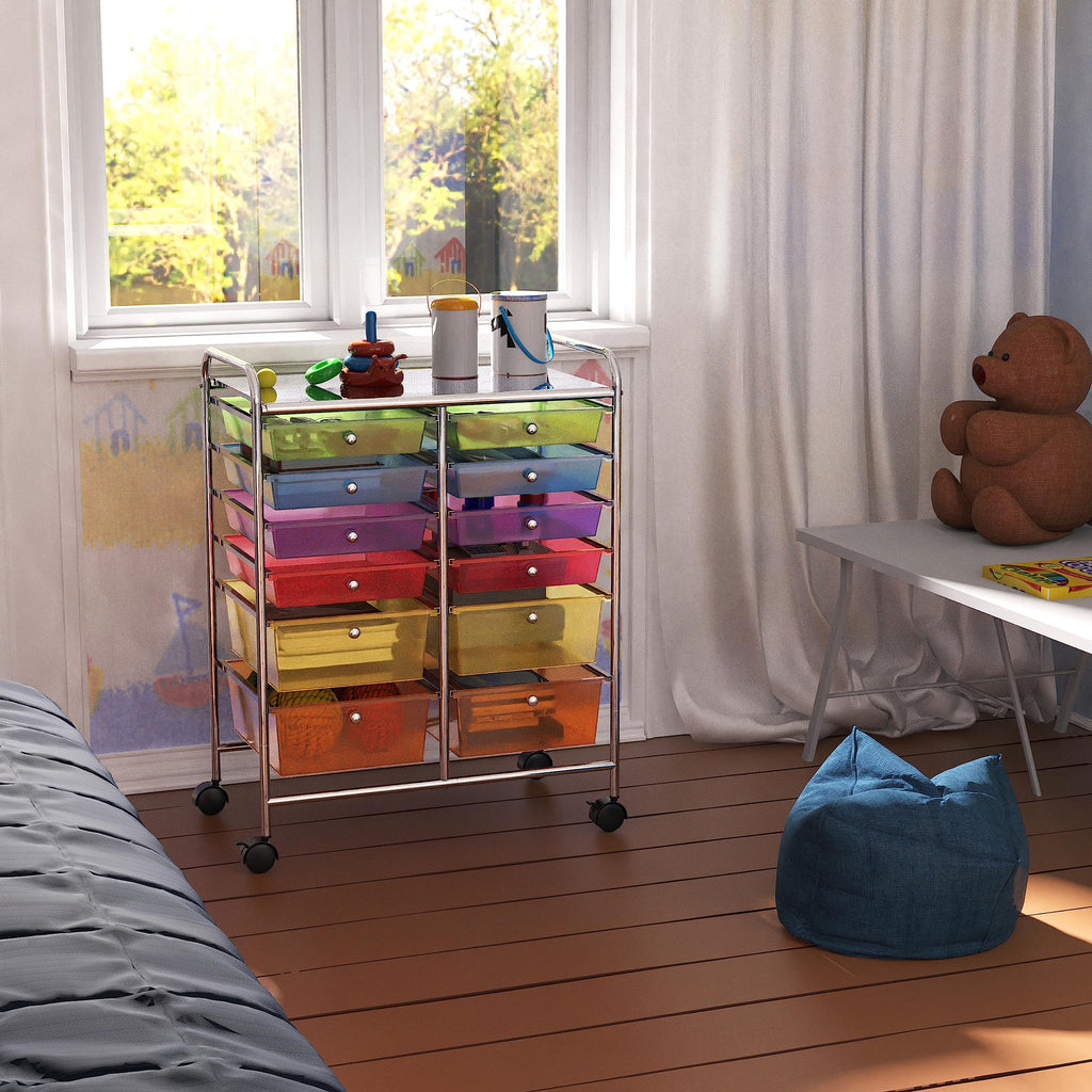 12 Drawers Rolling Utility Cart Organizer D6717